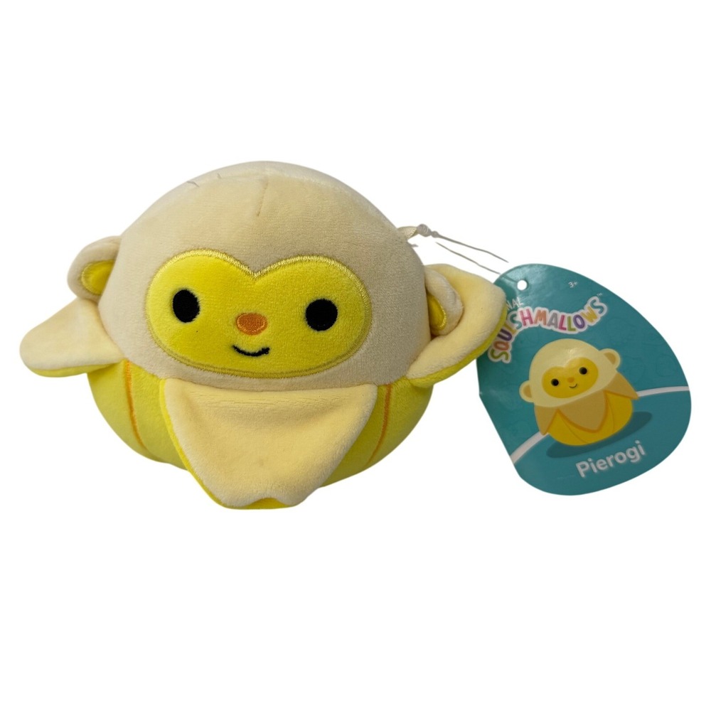 Squishmallows Pierogi Banana Monkey 5" Plush S5 #2157 Yellow Fruit NWT Kellytoy